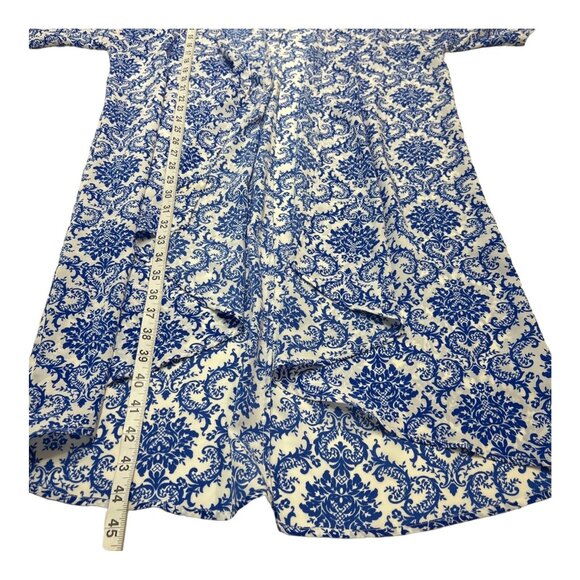 Modcloth Swim Bea & Do Kimono Womens M Cover Up Robe Open Front White Blue - Picture 5 of 8